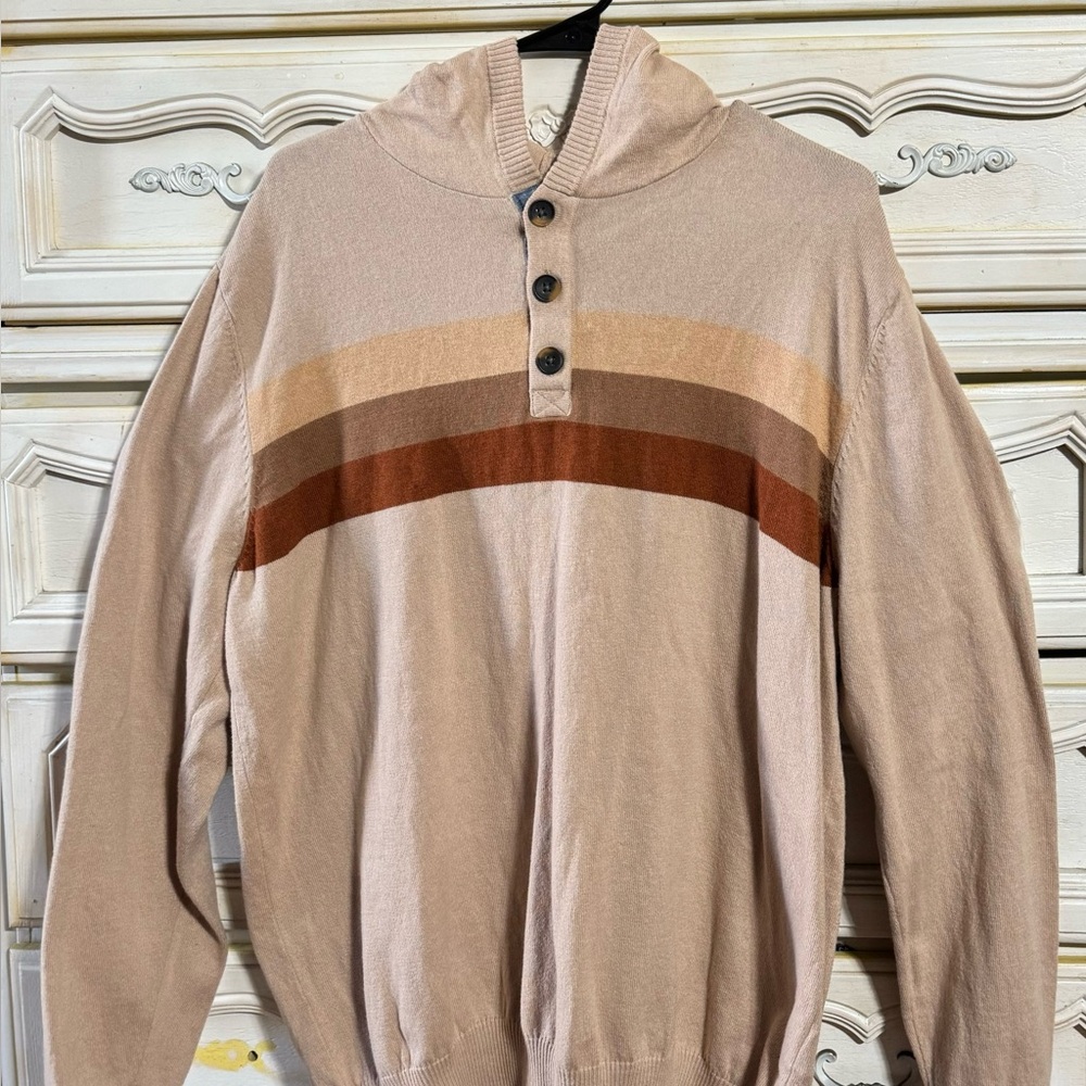 Men's Beige Striped Sweater
